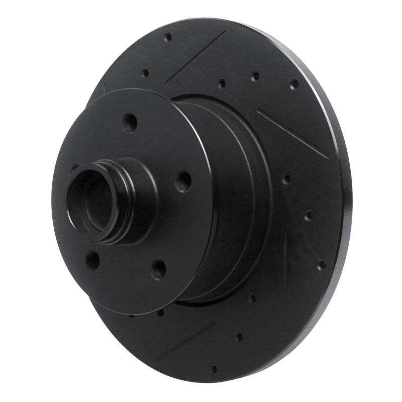 R1 79-85 Volkswagen Vanagon Front Left Drilled & Slotted Black Brake Rotor