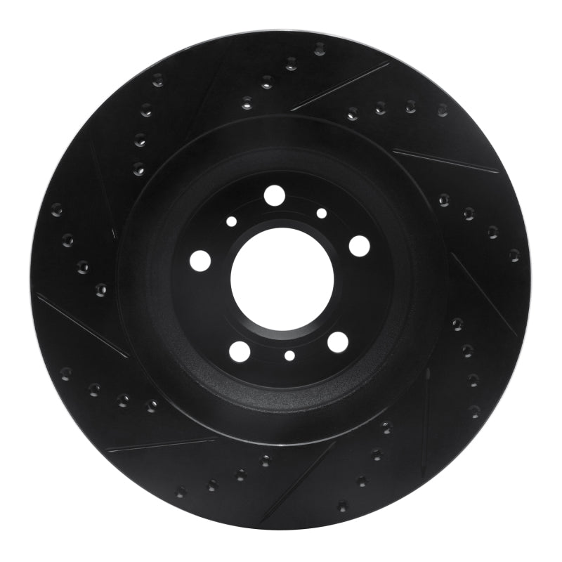 R1 06-16 Buick Lucerne Front Right Drilled & Slotted Black Brake Rotor