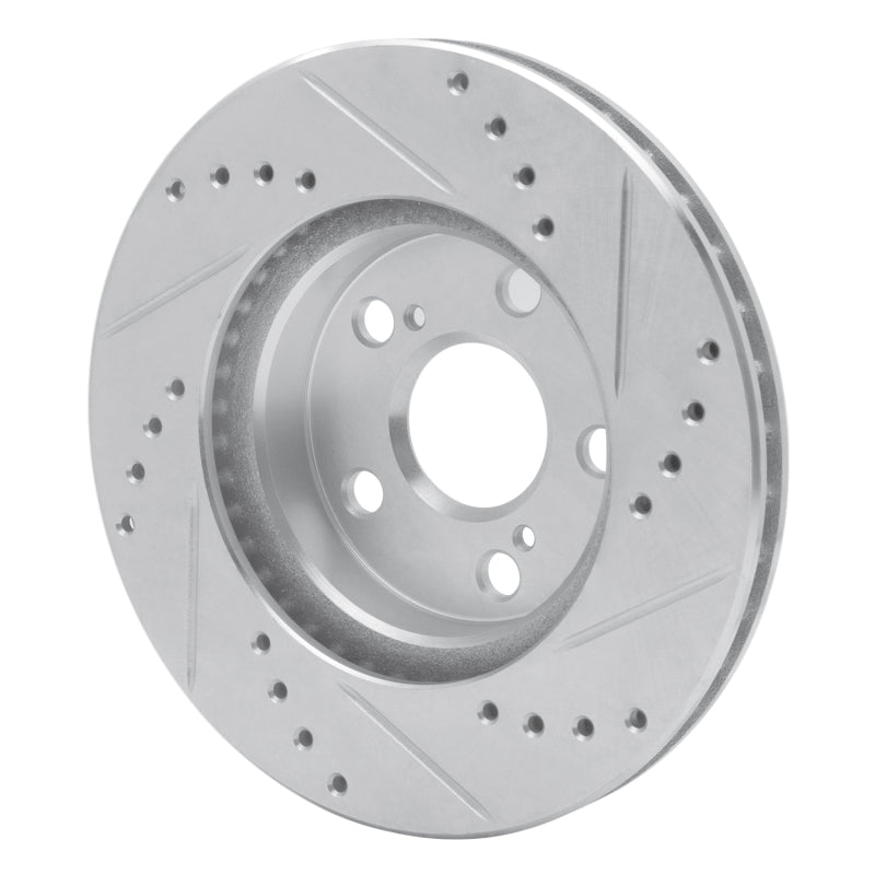 R1 04-09 Toyota Prius Front Left Drilled & Slotted Silver Brake Rotor