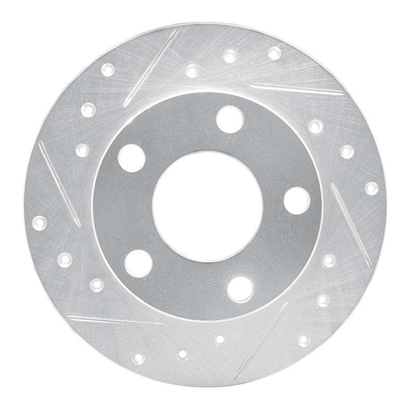 R1 98-01 Audi A6 Quattro Rear Left Drilled & Slotted Silver Brake Rotor