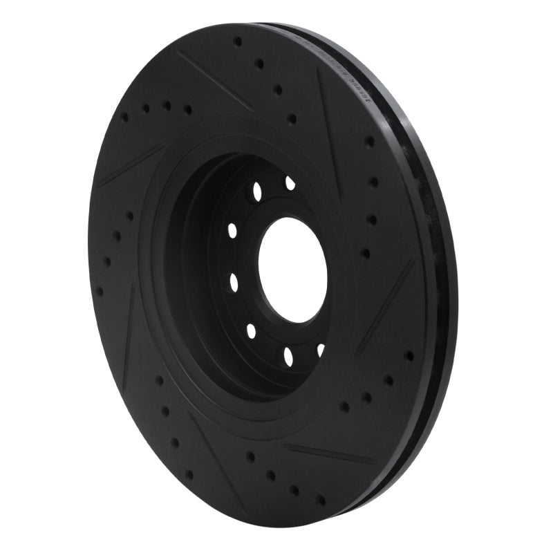 R1 05-09 Ford Freestyle Front Left Drilled & Slotted Black Brake Rotor