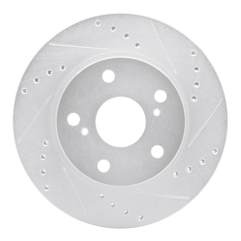 R1 89-92 Toyota Cressida Front Right Drilled & Slotted Silver Brake Rotor