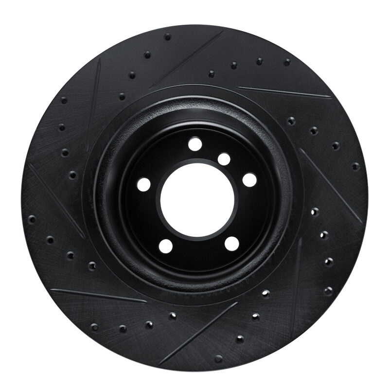 R1 09-16 BMW Z4 Front Right Drilled & Slotted Black Brake Rotor