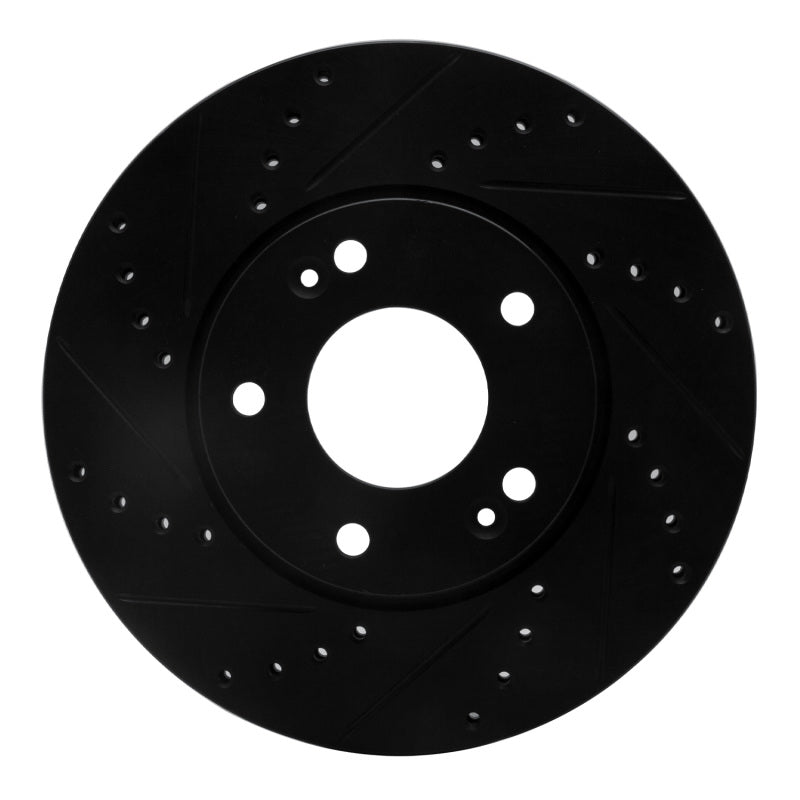 R1 07-10 Kia Rondo (Canada) Front Left Drilled & Slotted Black Brake Rotor