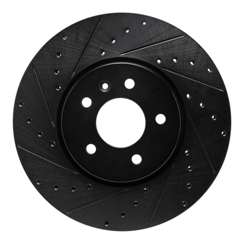 R1 14-19 Buick CASCADA Front Left Drilled & Slotted Black Brake Rotor