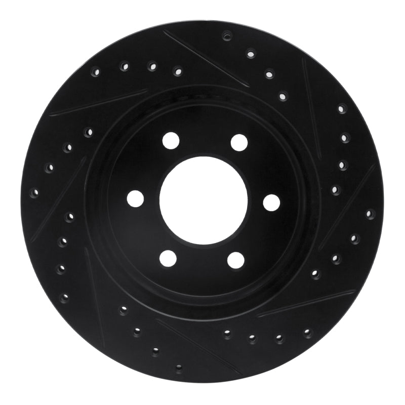 R1 97-02 Dodge Durango Front Left Drilled & Slotted Black Brake Rotor