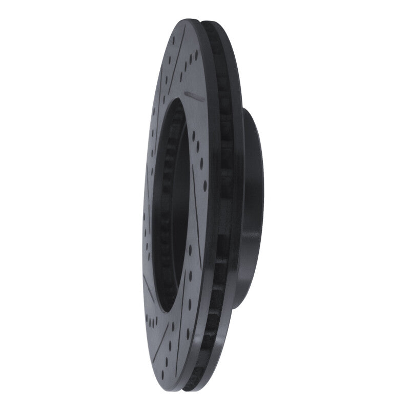 R1 91-97 Toyota Previa Front Right Drilled & Slotted Black Brake Rotor