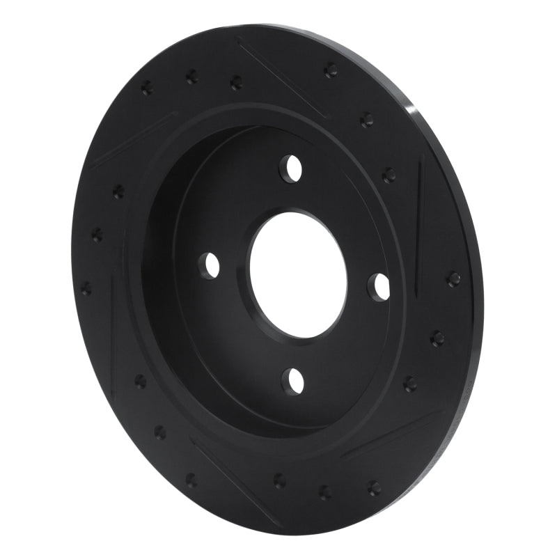 R1 01-19 Ford Fiesta (USA/Canada) Rear Left Drilled & Slotted Black Brake Rotor