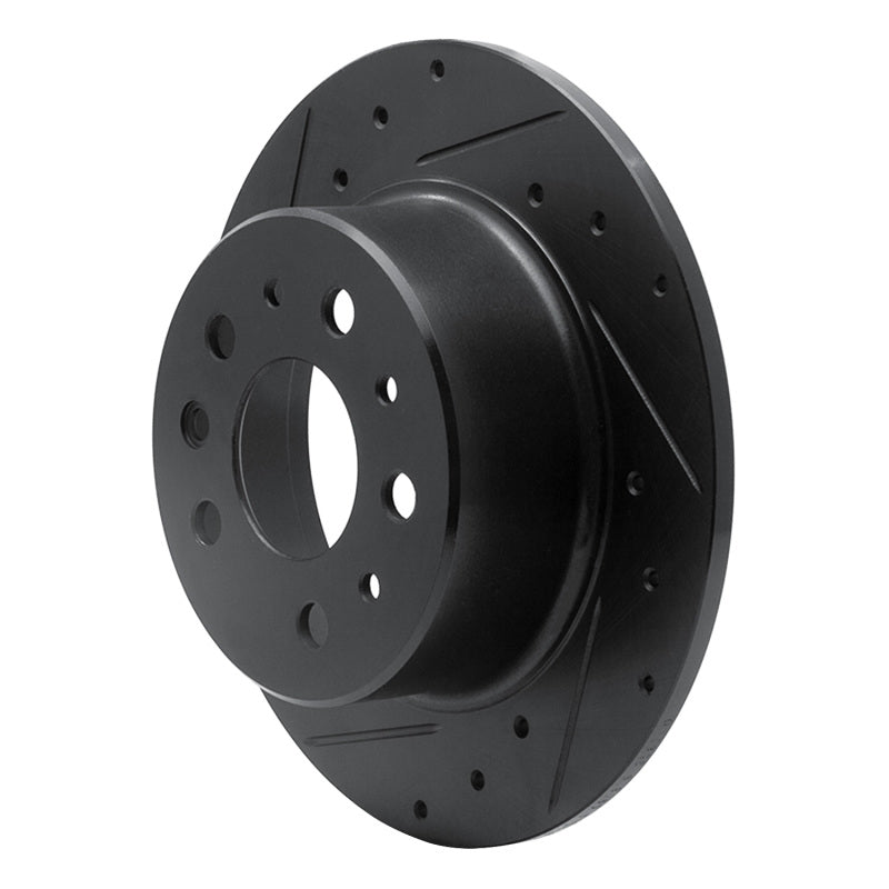R1 61-91 Mercedes-Benz 230S Rear Left Drilled & Slotted Black Brake Rotor