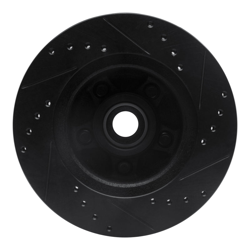 R1 79-91 Ford LTD Front Left Drilled & Slotted Black Brake Rotor