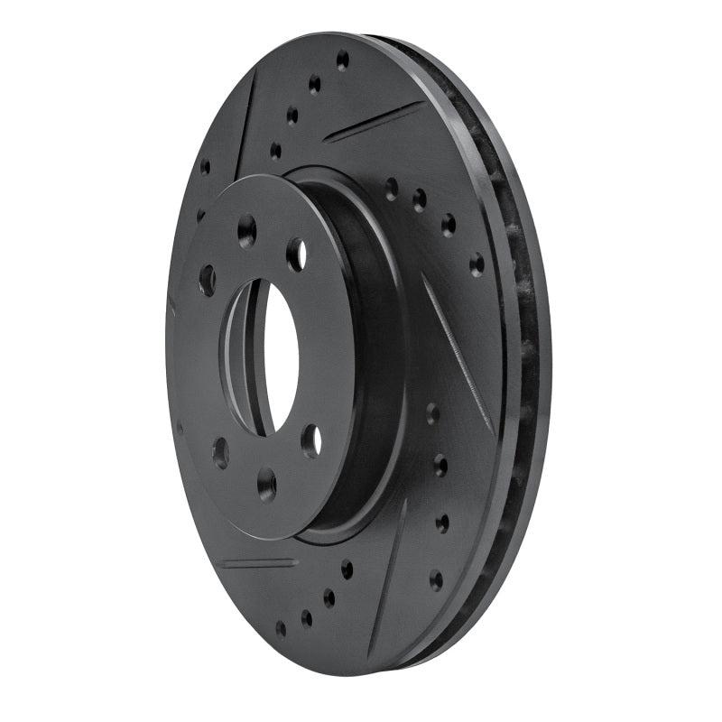 R1 06-12 Dodge Attitude (Mexico) Front Left Drilled & Slotted Black Brake Rotor