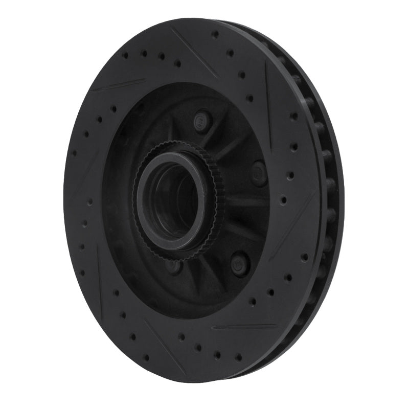 R1 97-00 Ford Expedition Front Left Drilled & Slotted Black Brake Rotor