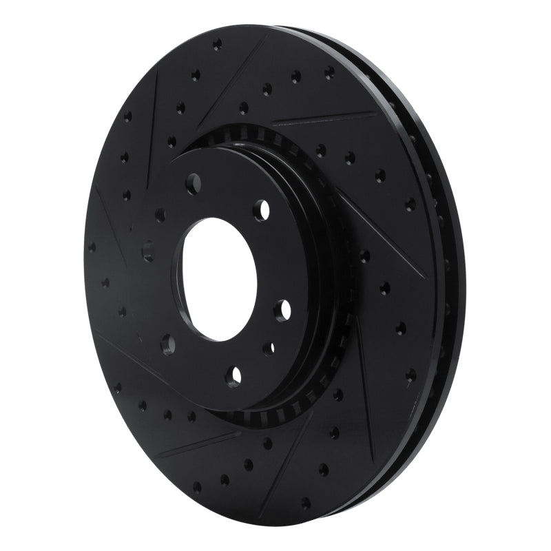 R1 02-09 Buick Rainier Front Left Drilled & Slotted Black Brake Rotor