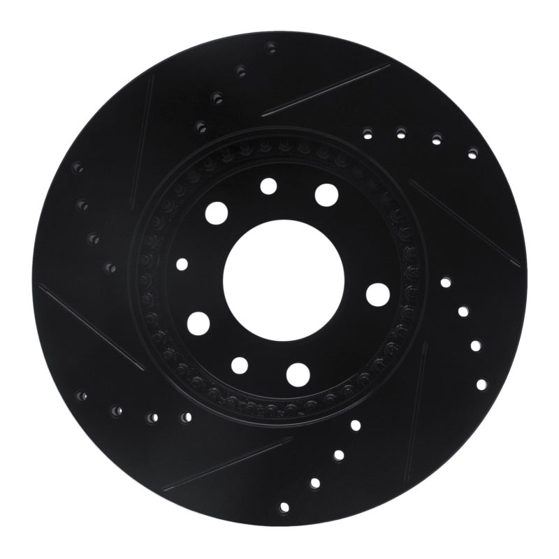 R1 03-05 Mazda 6 Front Right Drilled & Slotted Black Brake Rotor