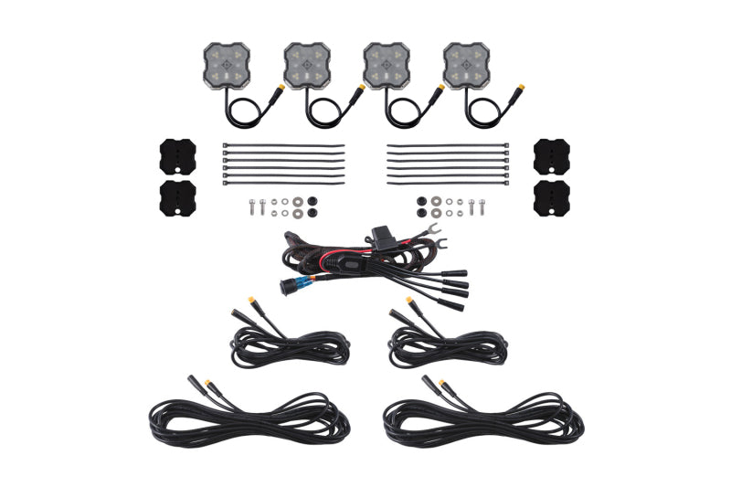 Diode Dynamics Rock Light - Red/White M8 Magnet 4-Pack