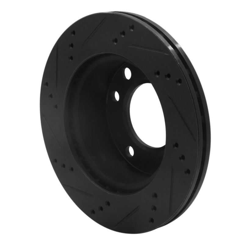 R1 02-06 Dodge Sprinter 3500 Front Left Drilled & Slotted Black Brake Rotor