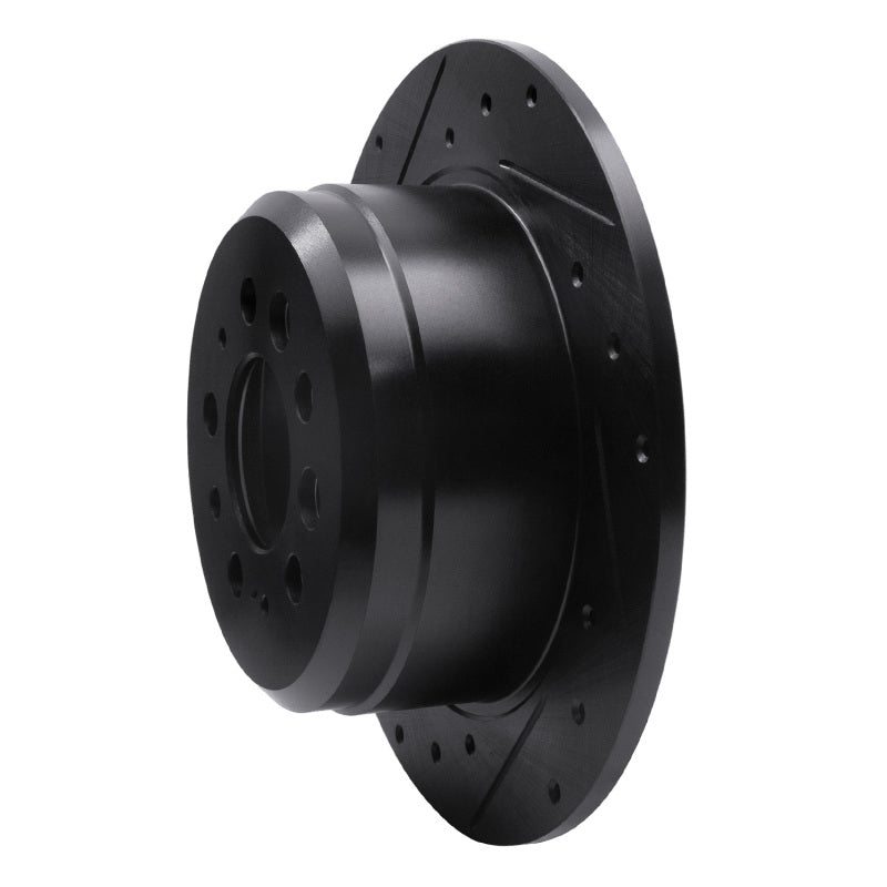 R1 67-74 Volvo 142 Rear Left Drilled & Slotted Black Brake Rotor