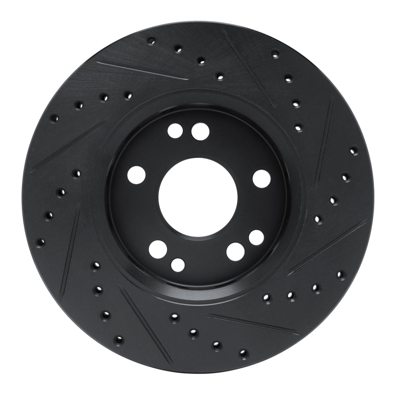 R1 90-92 Mercedes-Benz 300TE Front Left Drilled & Slotted Black Brake Rotor