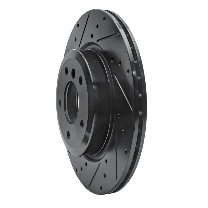 R1 11-16 BMW Z4 Rear Left Drilled & Slotted Black Brake Rotor