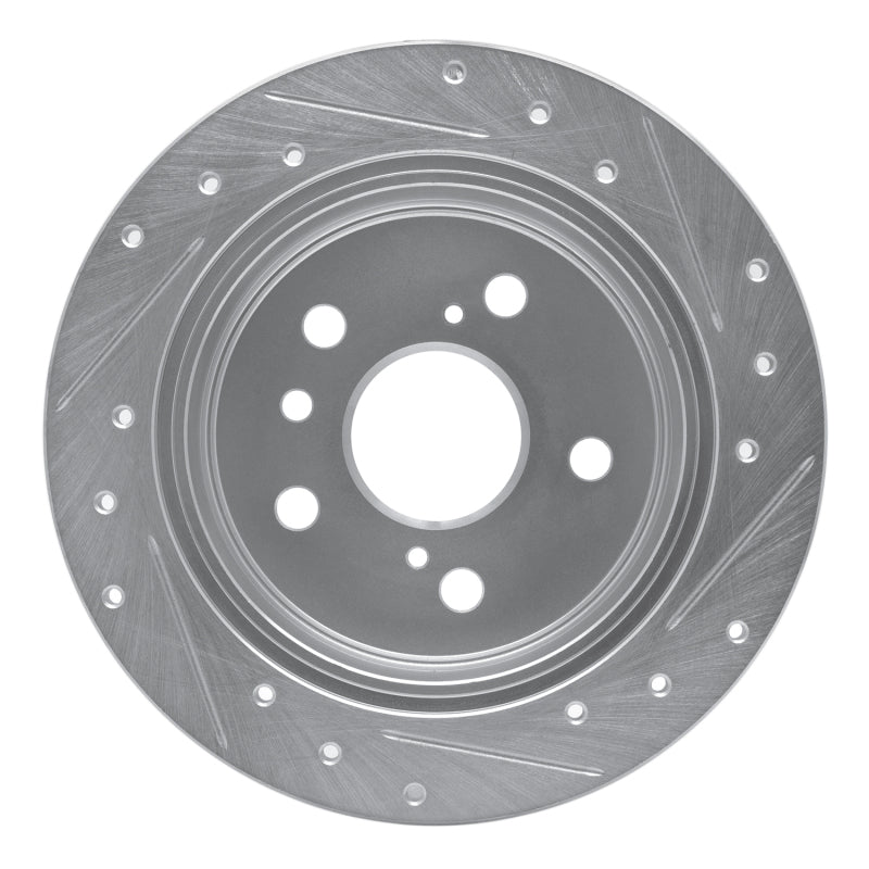 R1 02-08 Lexus ES300 Rear Left Drilled & Slotted Silver Brake Rotor