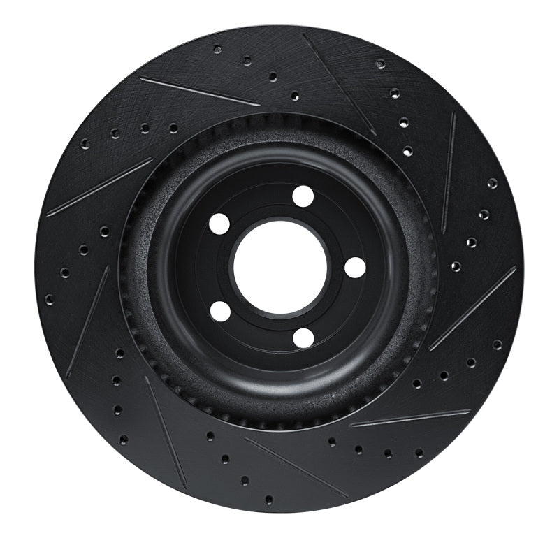 R1 20-25 Ford Explorer Front Left Drilled & Slotted Black Brake Rotor