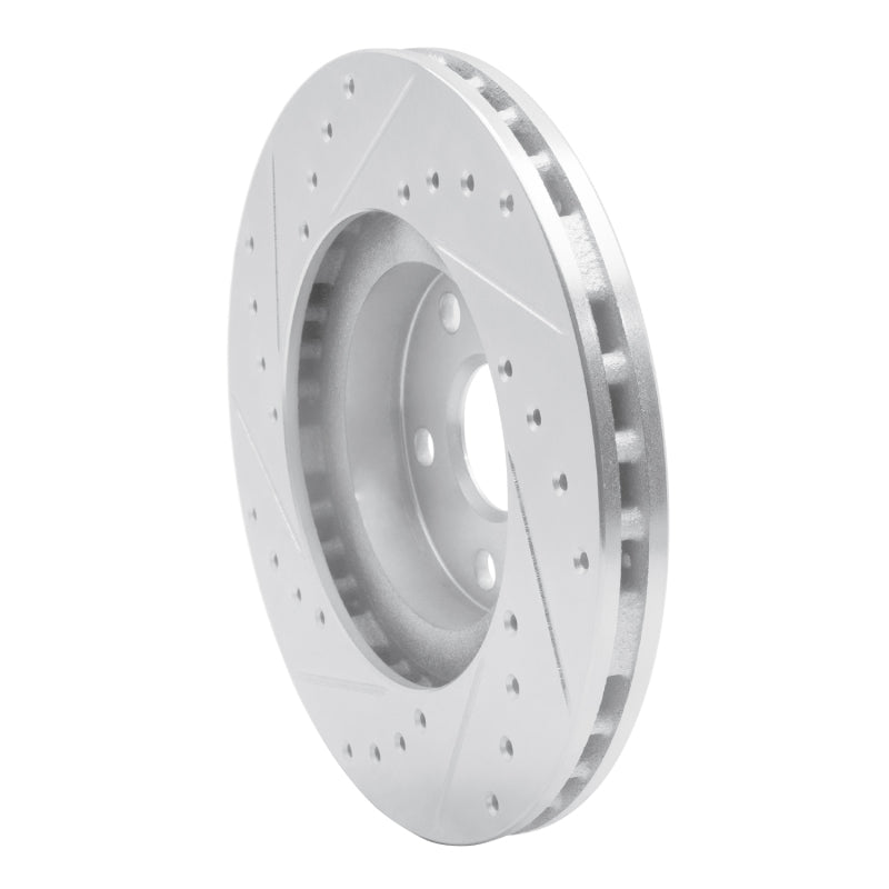 R1 87-91 Lexus ES250 Front Right Drilled & Slotted Silver Brake Rotor