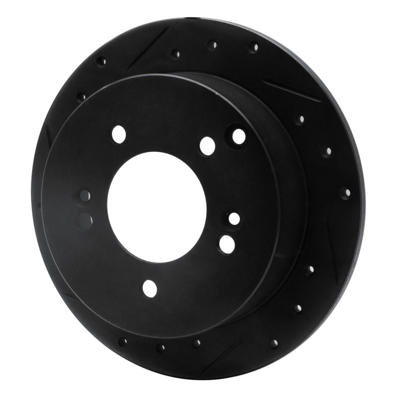 R1 01-10 Hyundai XG300 Rear Left Drilled & Slotted Black Brake Rotor