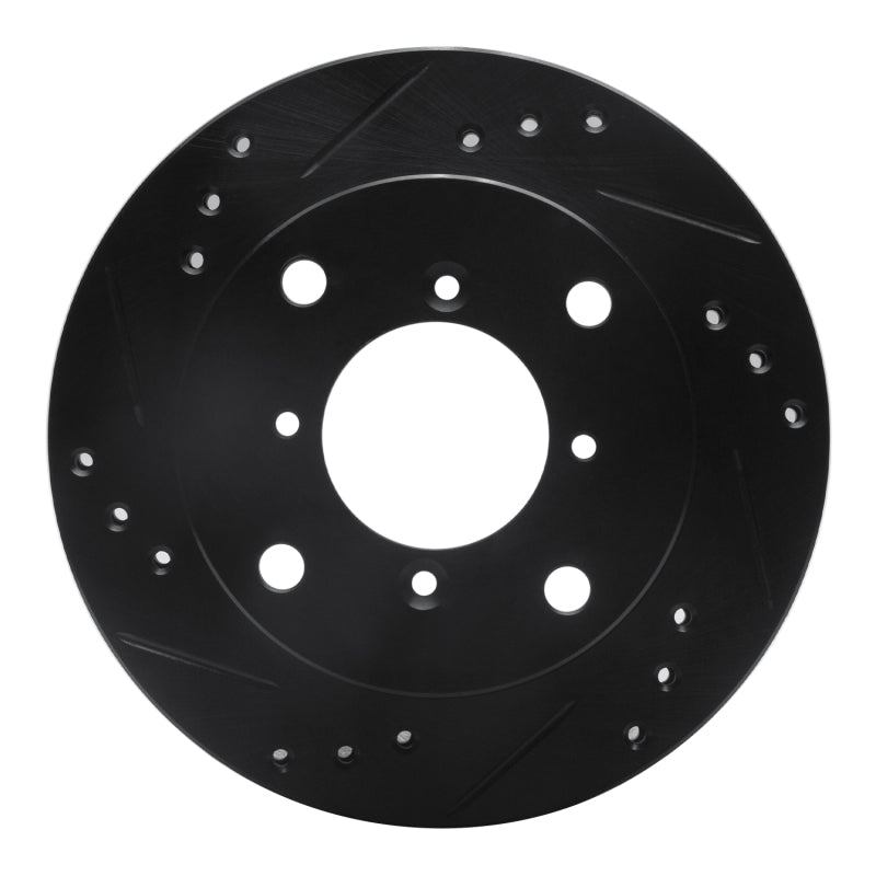 R1 89-01 Chevrolet Metro Front Left Drilled & Slotted Black Brake Rotor