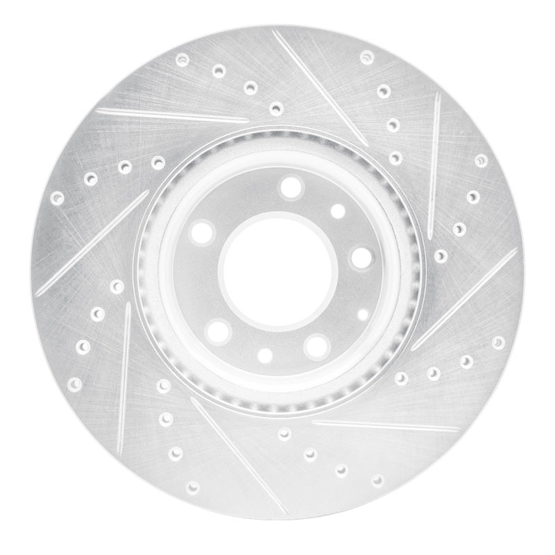 R1 06-07 Mazda 6 Front Left Drilled & Slotted Silver Brake Rotor