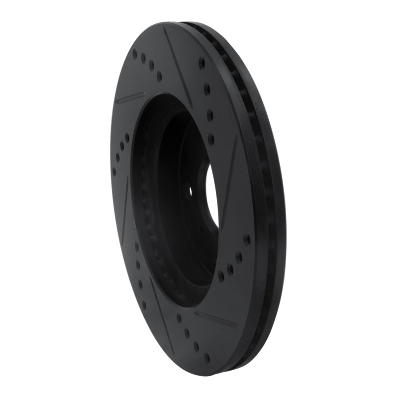R1 04-06 Scion XB Front Left Drilled & Slotted Black Brake Rotor