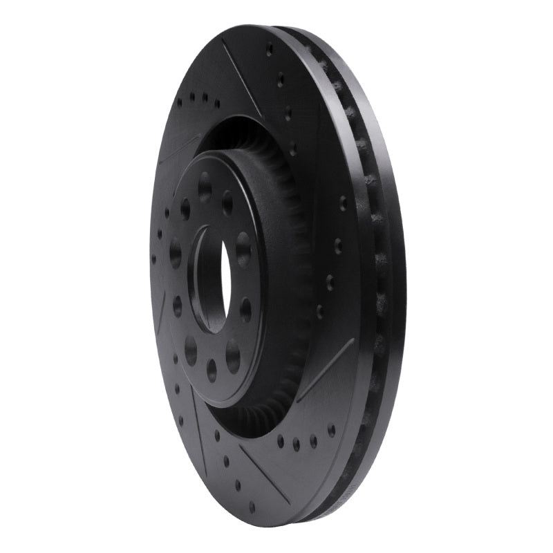 R1 05-09 Ford Freestyle Front Right Drilled & Slotted Black Brake Rotor