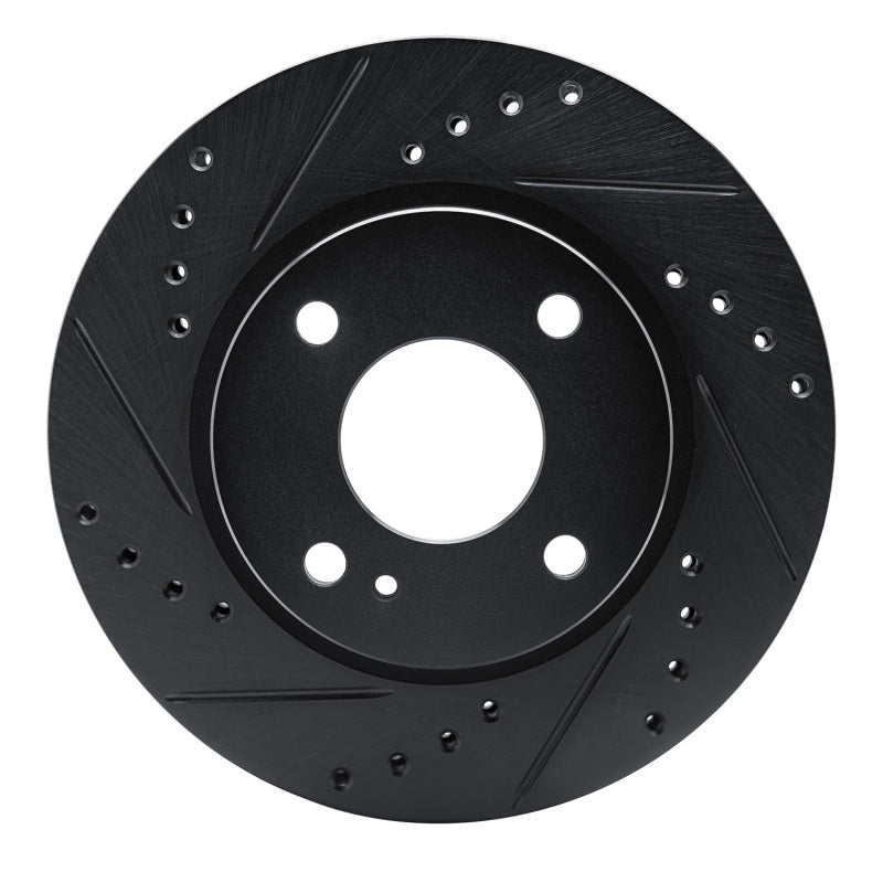 R1 11-19 Ford Figo (Mexico) Front Left Drilled & Slotted Black Brake Rotor
