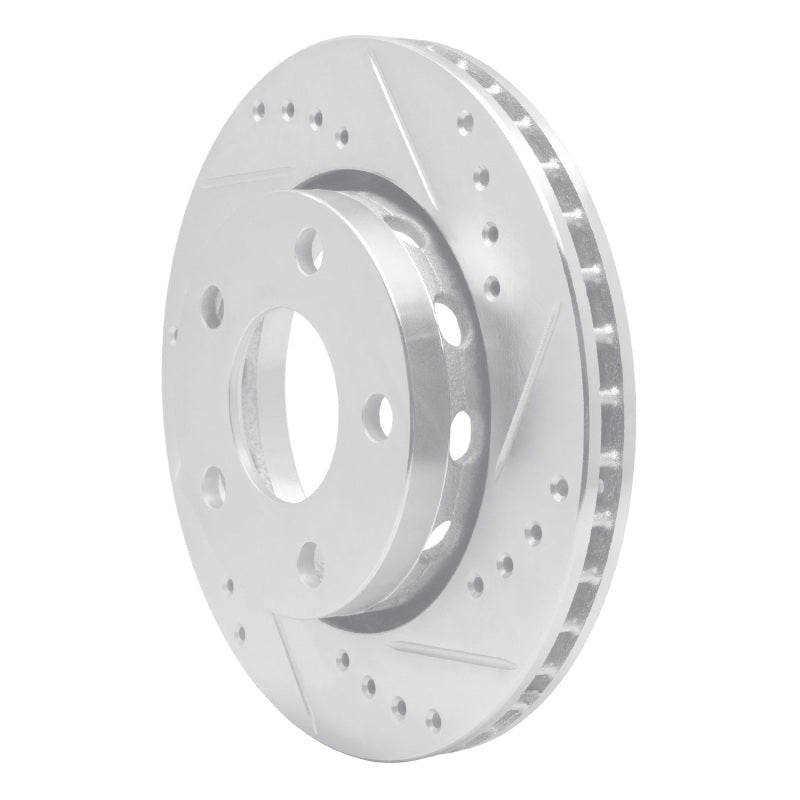 R1 00-02 Audi S4 Rear Right Drilled & Slotted Silver Brake Rotor