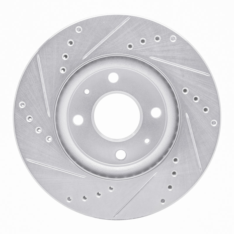 R1 1972-1982 Toyota CORONA Front Right Drilled & Slotted Silver Brake Rotor