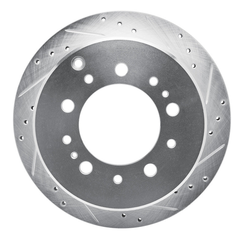 R1 98-07 Lexus LX470 Rear Right Drilled & Slotted Silver Brake Rotor
