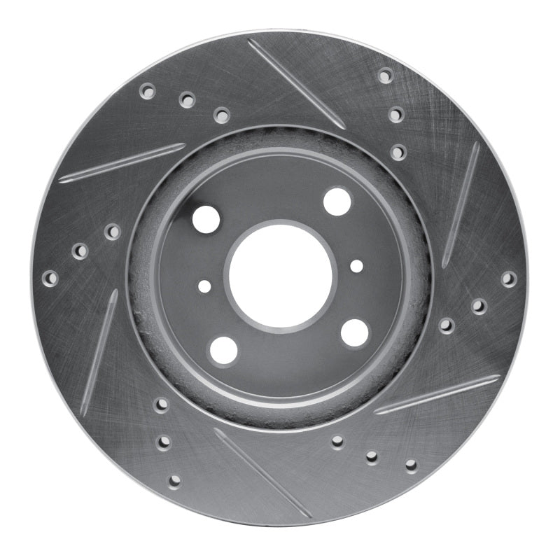 R1 12-15 Scion IQ Front Left Drilled & Slotted Silver Brake Rotor