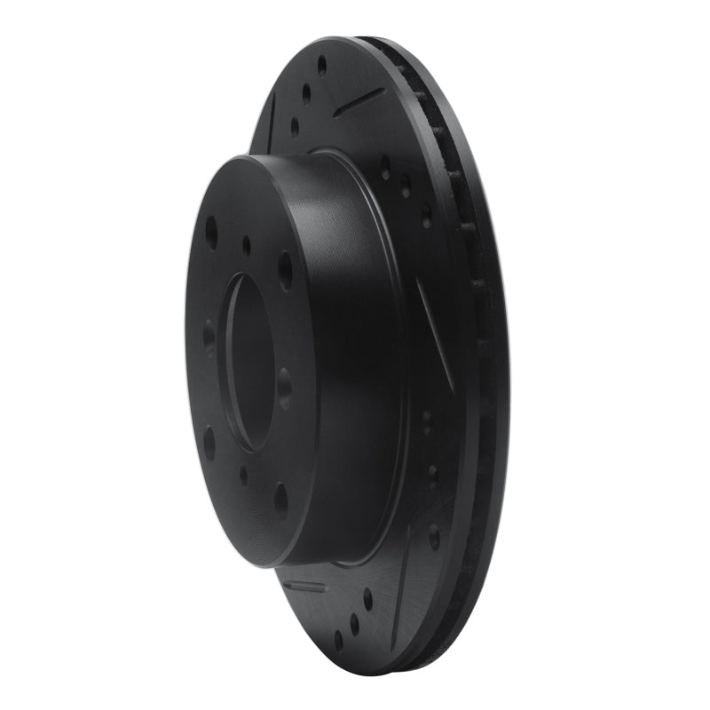 R1 89-01 Chevrolet Metro Front Left Drilled & Slotted Black Brake Rotor