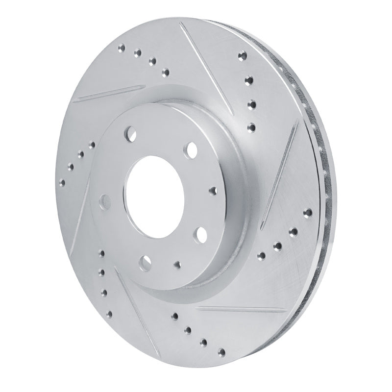R1 2019-2025 Mazda 3 Front Right Drilled & Slotted Silver Brake Rotor