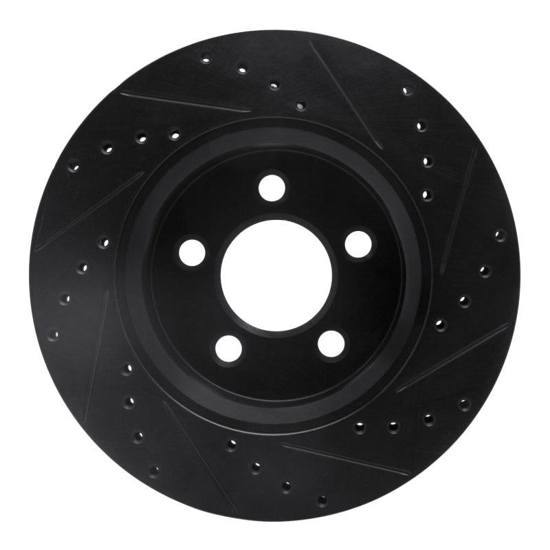 R1 07-12 Dodge Nitro Front Left Drilled & Slotted Black Brake Rotor