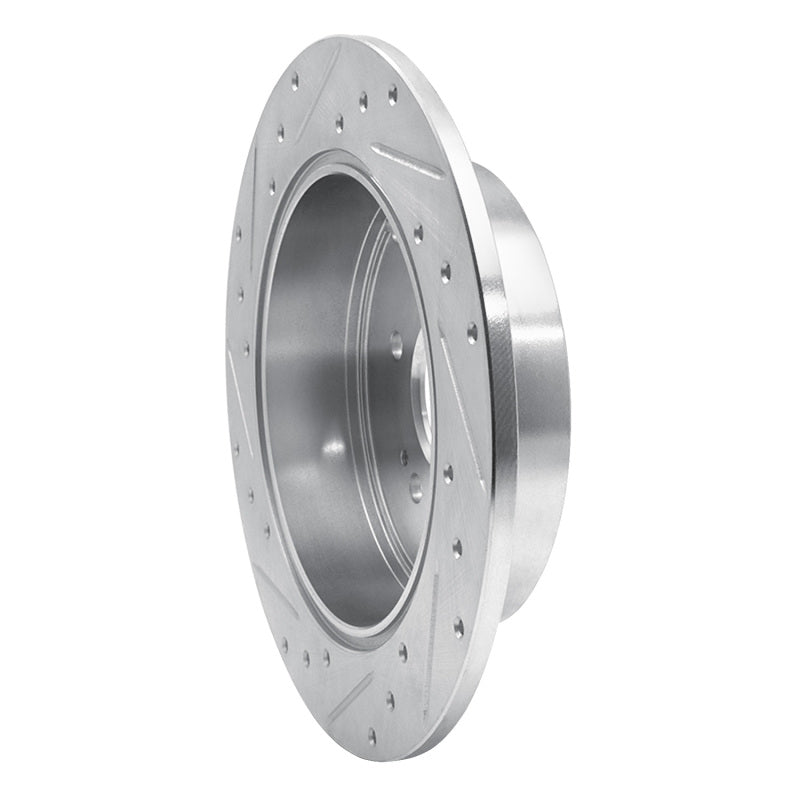 R1 04-11 Mitsubishi Grandis (Mexico) Rear Right Drilled & Slotted Silver Brake Rotor