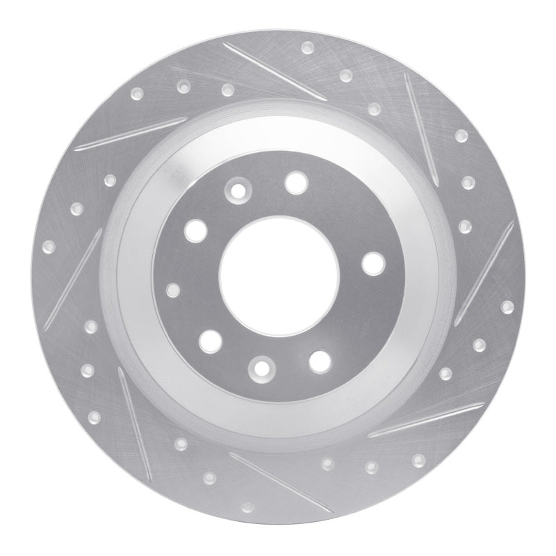 R1 06-07 Mazda 6 Rear Right Drilled & Slotted Silver Brake Rotor