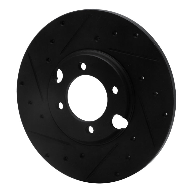 R1 83-93 Jaguar XJRS Rear Left Drilled & Slotted Black Brake Rotor