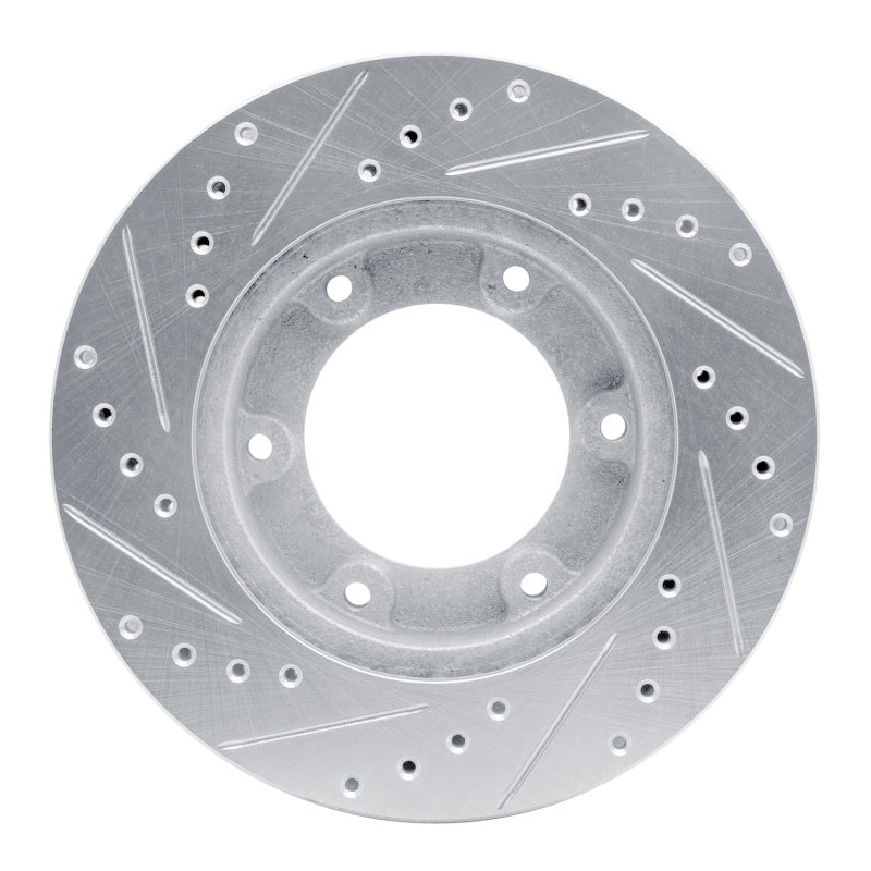 R1 90-92 Toyota Land Cruiser Front Right Drilled & Slotted Silver Brake Rotor