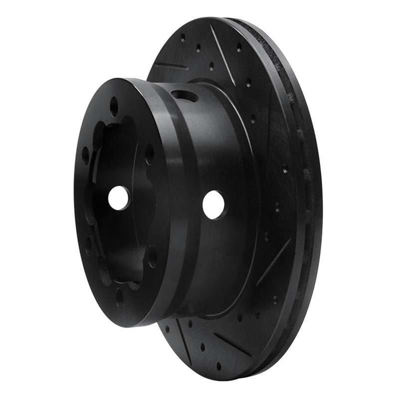 R1 02-06 Dodge Sprinter 3500 Rear Right Drilled & Slotted Black Brake Rotor