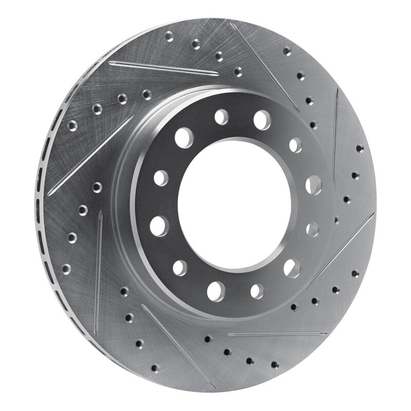 R1 76-89 Toyota Land Cruiser Front Right Drilled & Slotted Silver Brake Rotor