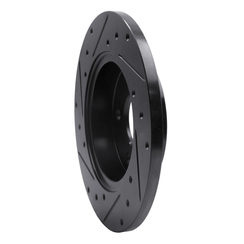 R1 04-12 Chevrolet Malibu Rear Right Drilled & Slotted Black Brake Rotor