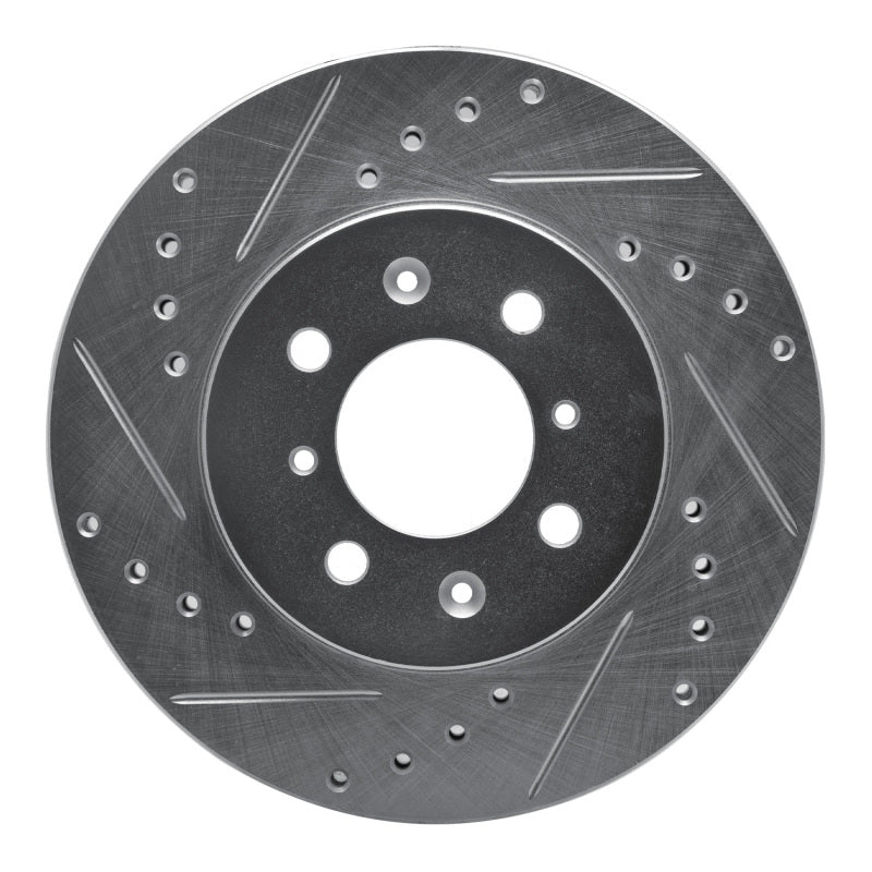 R1 83-84 Toyota Cressida Front Left Drilled & Slotted Silver Brake Rotor