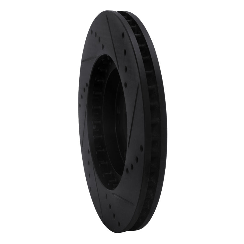 R1 04-11 Mitsubishi Grandis (Mexico) Front Left Drilled & Slotted Black Brake Rotor