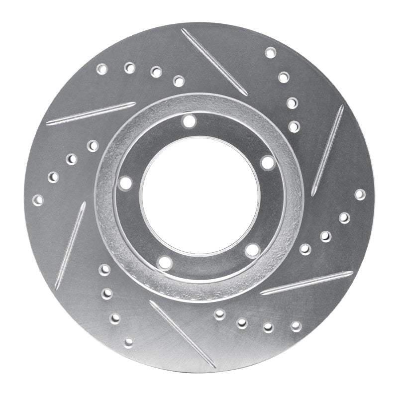 R1 84-95 Toyota Pickup Front Left Drilled & Slotted Silver Brake Rotor