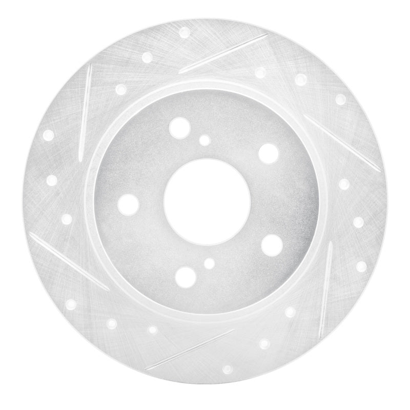 R1 11-16 Scion TC Rear Left Drilled & Slotted Silver Brake Rotor